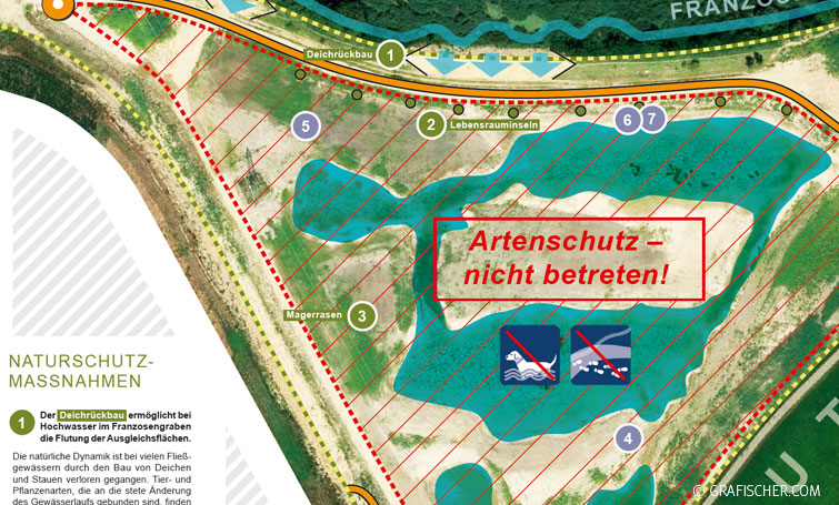 Stadt Landshut Schautafel Ausgleichsbiotop an der Flutmulde